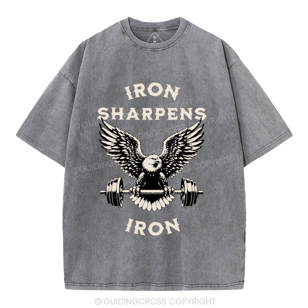 Iron Sharpens Christian Washed T-Shirt