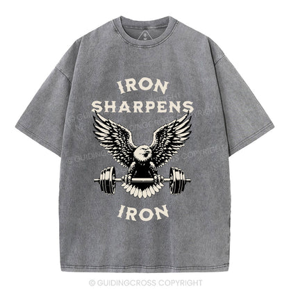 Iron Sharpens Christian Washed T-Shirt