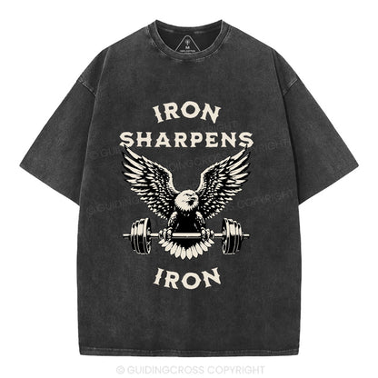 Iron Sharpens Christian Washed T-Shirt