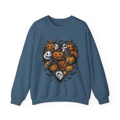 Custom Embroidered Halloween Spooky Doodles Pumpkin Ghost Sweatshirt | Halloween Gift