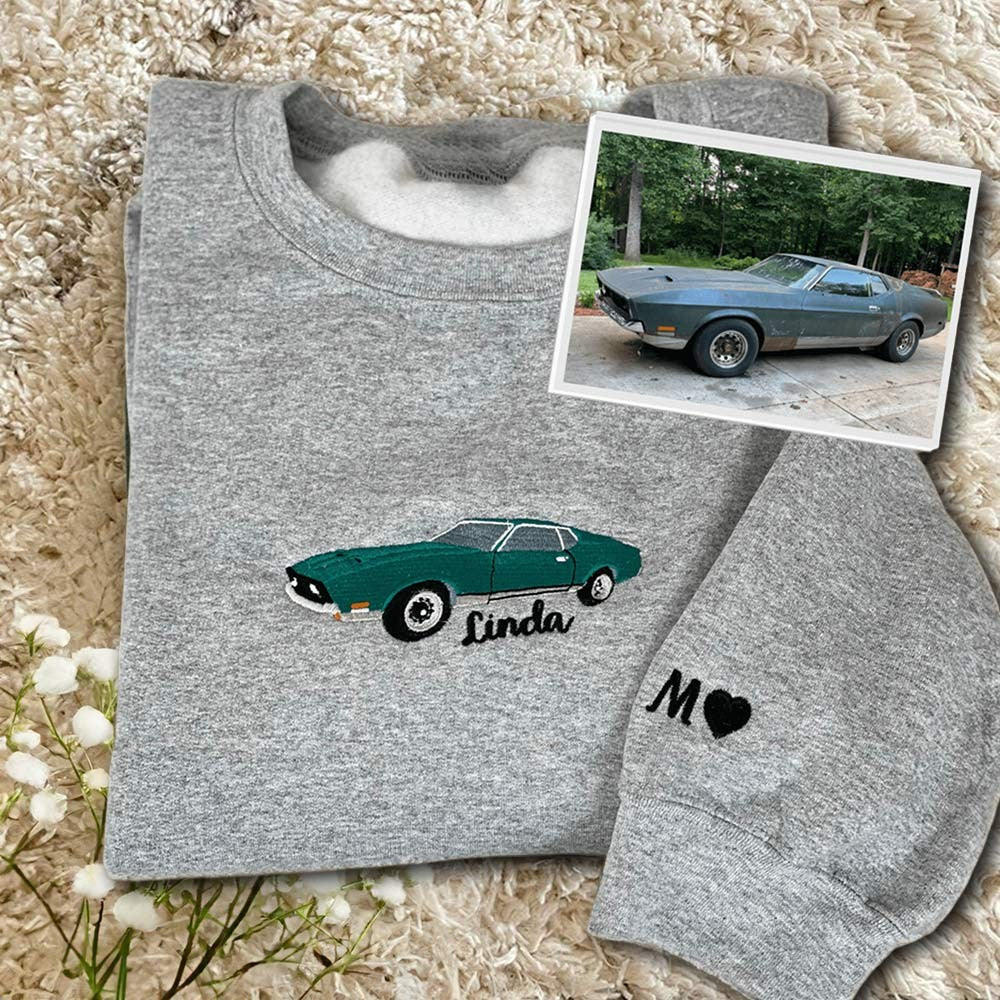 Custom Embroidered Car Hoodie for Boyfriend Anniversary Gifts for Him Christmas Gift for Car Lovers