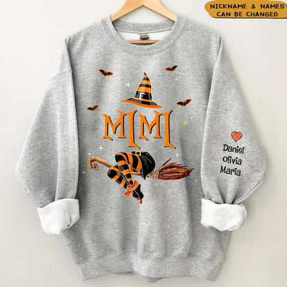 Custom Embroidered Halloween Nana Life Witch Halloween Sweatshirt | Halloween Gift