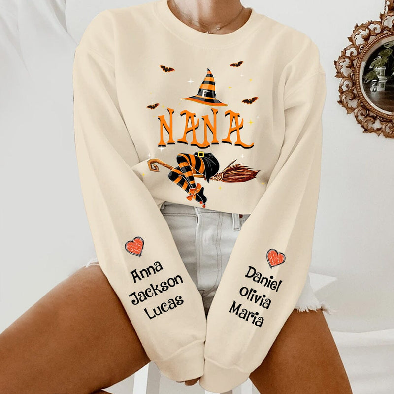 Custom Embroidered Halloween Nana Life Witch Halloween Sweatshirt | Halloween Gift