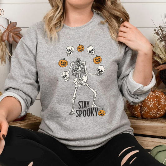 Custom Embroidered Halloween Skeleton Sweatshirt | Halloween Gift