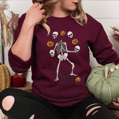 Custom Embroidered Halloween Skeleton Sweatshirt | Halloween Gift