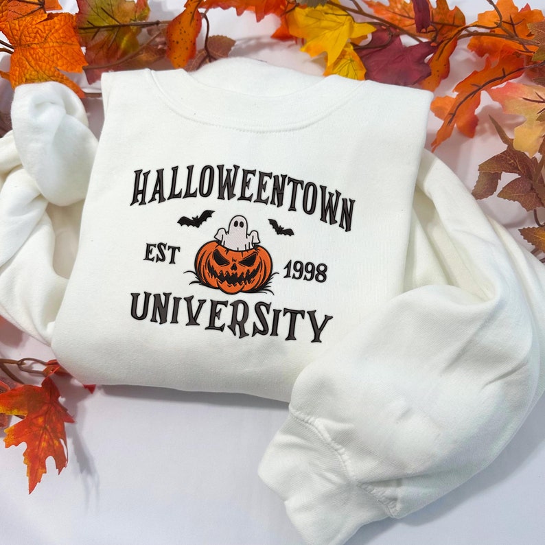 Custom Halloween Pumpkin Est 1998 Embroidered Sweatshirt