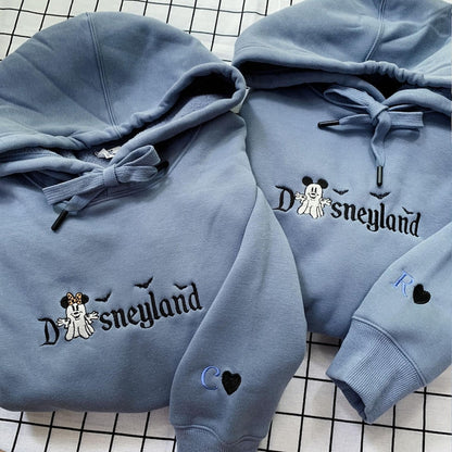 Custom Halloween Embroidered Cartoon Character Sweatshirt for Couple