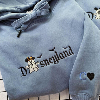 Custom Halloween Embroidered Cartoon Character Sweatshirt for Couple