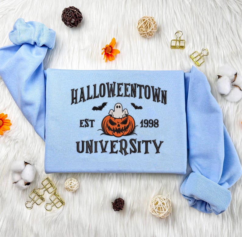 Custom Halloween Pumpkin Est 1998 Embroidered Sweatshirt