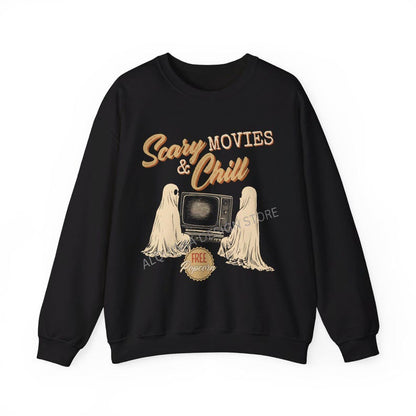 Personalized Halloween Horror Movies Vintage Inspired Ghost Sweatshirt