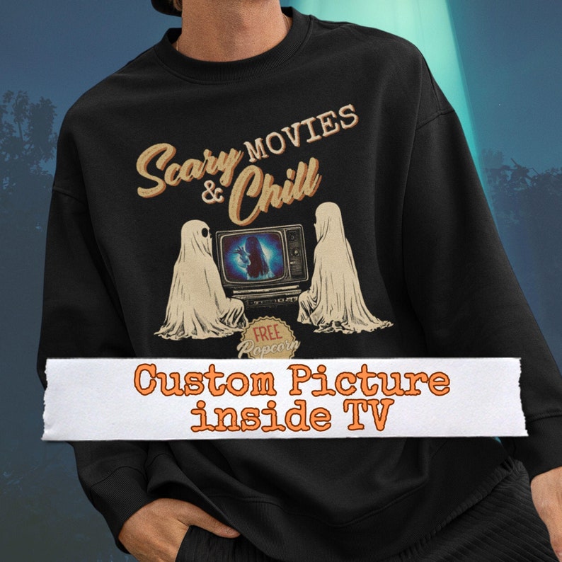 Personalized Halloween Horror Movies Vintage Inspired Ghost Sweatshirt
