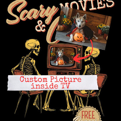 Custom Halloween Horror Movies Vintage Inspired Halloween Skeleton Sweatshirt