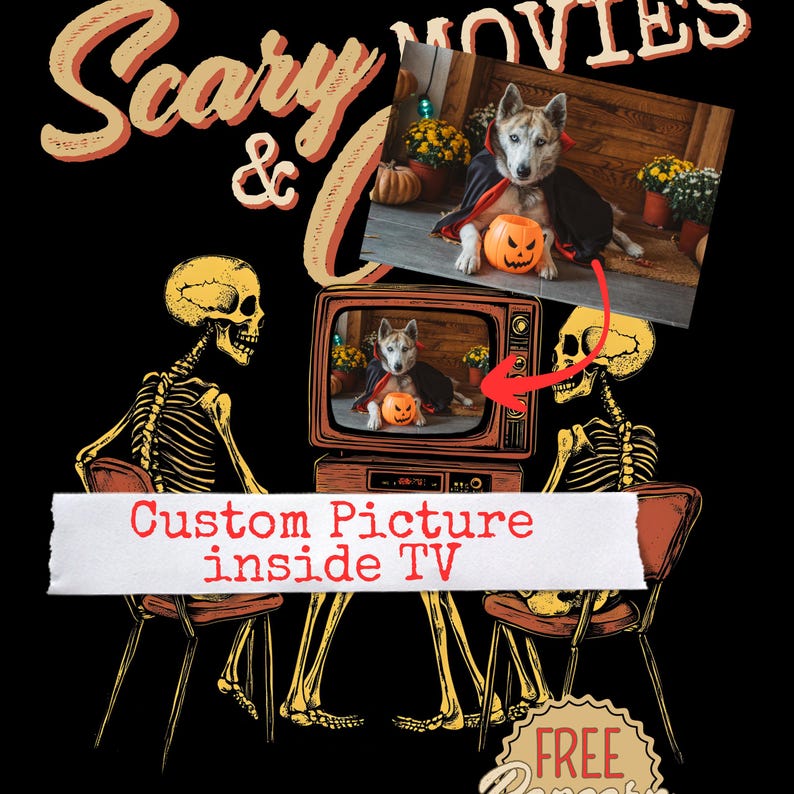 Custom Halloween Horror Movies Vintage Inspired Halloween Skeleton Sweatshirt