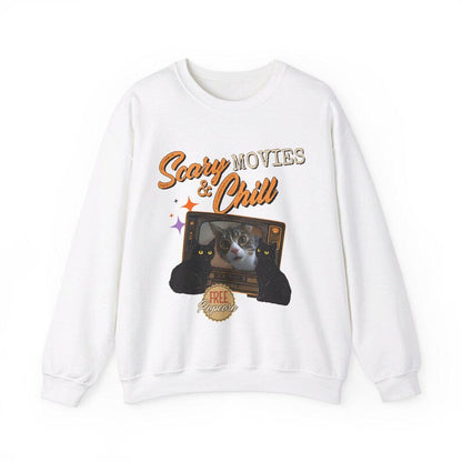 Custom Scary and Chill MOVIES Halloween Cat Sweatshirt