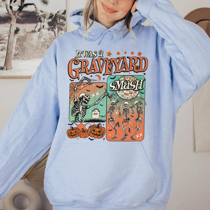 Custom Retro Trendy Fall Skeleton Halloween Sweatshirt