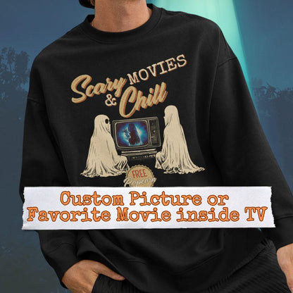 Personalized Halloween Horror Movies Vintage Inspired Ghost Sweatshirt