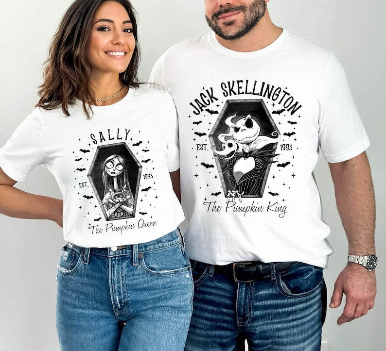 Custom Halloween Spooky Couples T-shirt