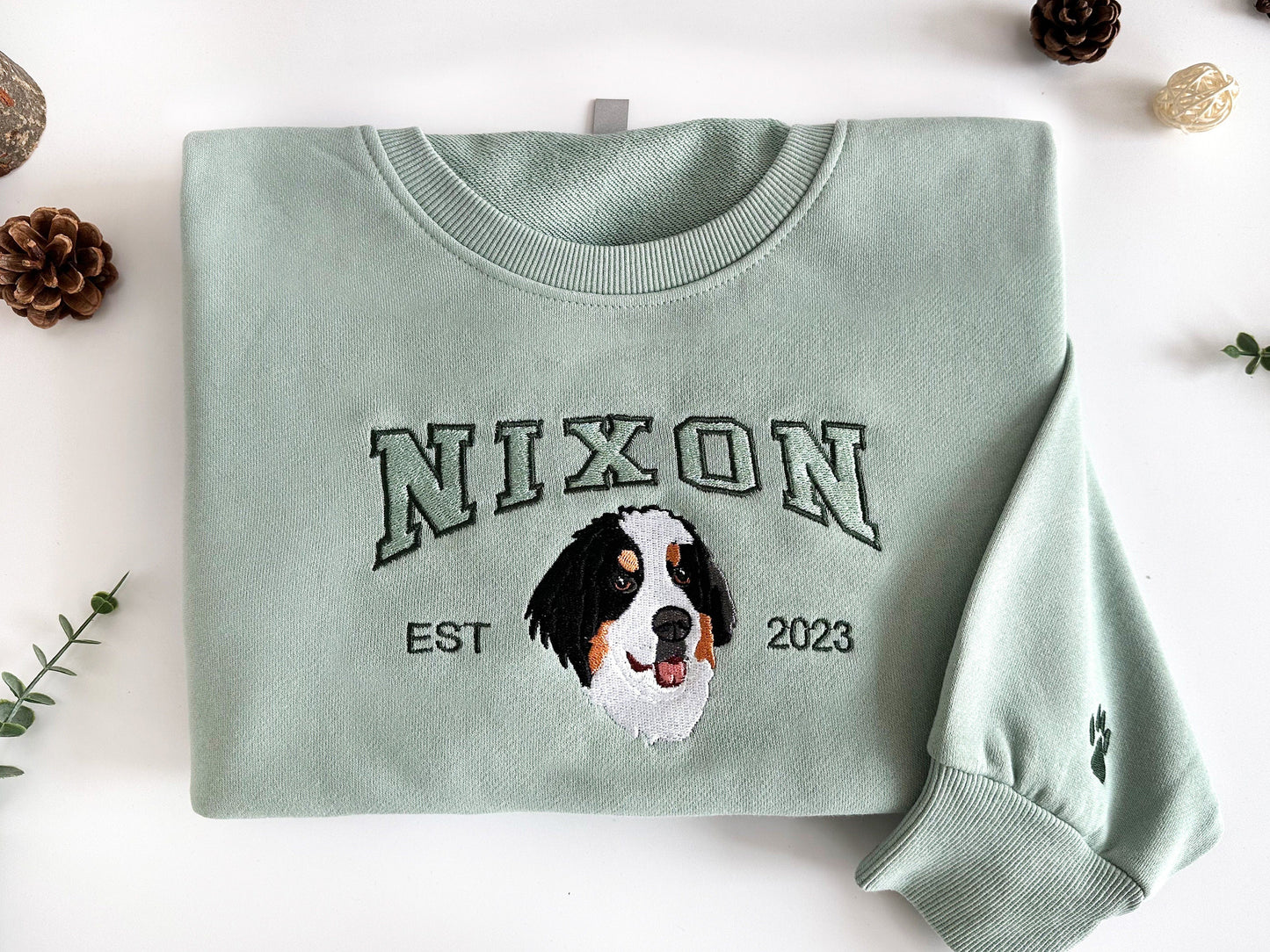 Custom Embroidered Dog Portrait Photo Hoodie | Gifts for Pet Lovers