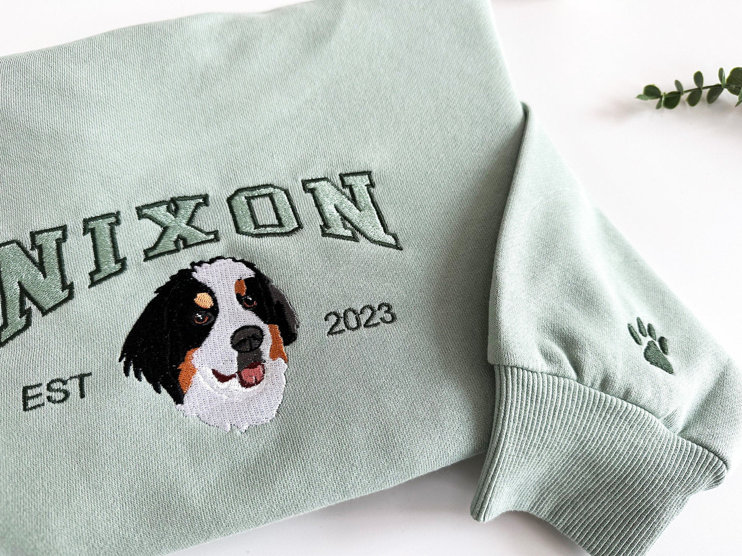 Custom Embroidered Dog Portrait Photo Hoodie | Gifts for Pet Lovers