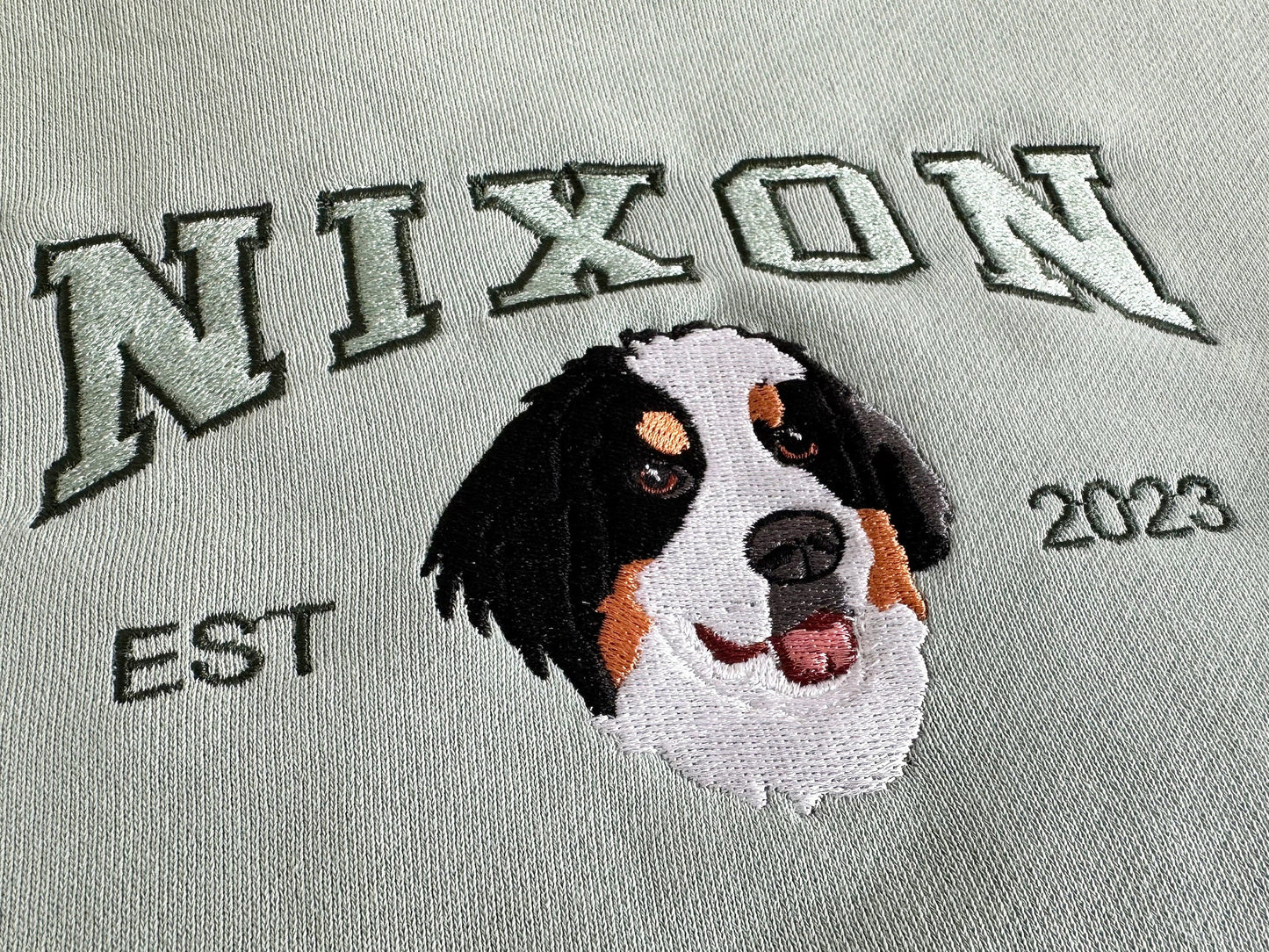 Custom Embroidered Dog Portrait Photo Hoodie | Gifts for Pet Lovers