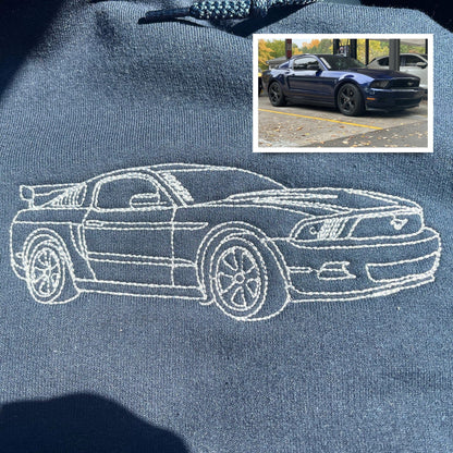 Custom Embroidered Car Hoodie Gifts for Boyfriend Anniversary Gifts for Husband Christmas Gift for Car Lovers