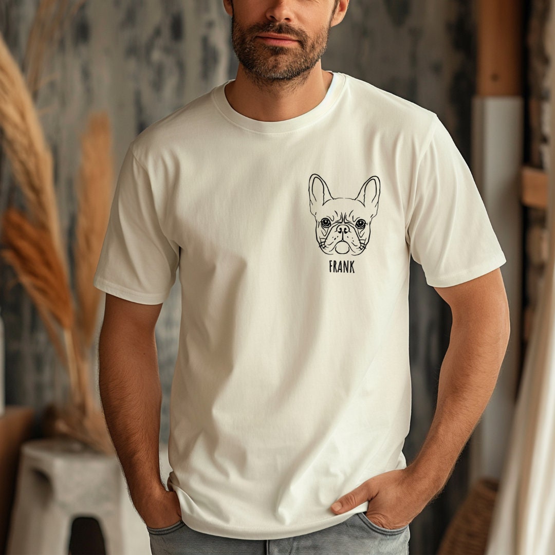 Personalized Embroidered Dog Portrait Photo T-shirt | Gifts for Pet Lovers