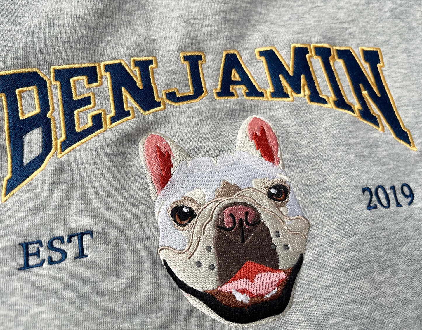 Custom Embroidered Dog Portrait Photo Sweatshirt | Gifts for Pet Lovers