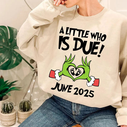 Custom Embroidered Christmas Pregnancy Sweatshirt