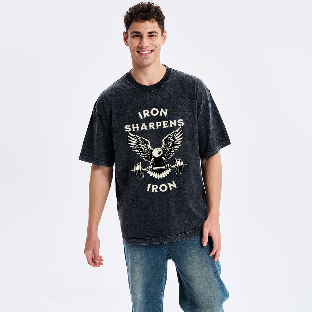 Iron Sharpens Christian Washed T-Shirt