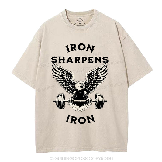 Iron Sharpens Christian Washed T-Shirt