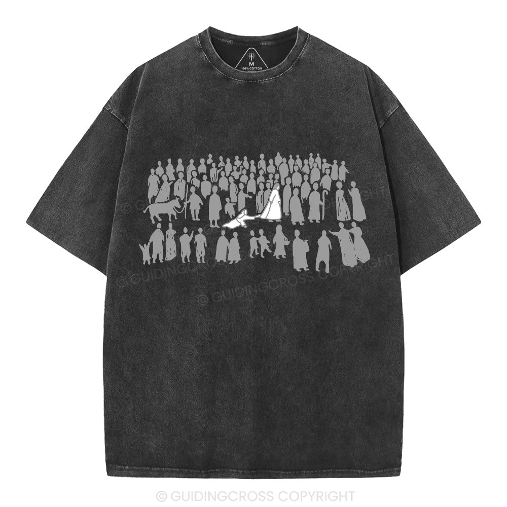 By His Wounds Christian Washed T-Shirt