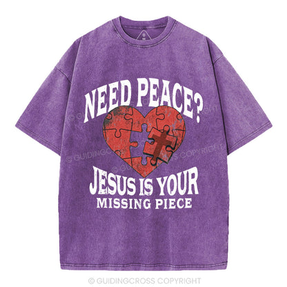 Jesus Is Your Missing Piece Christian Washed T-Shirt