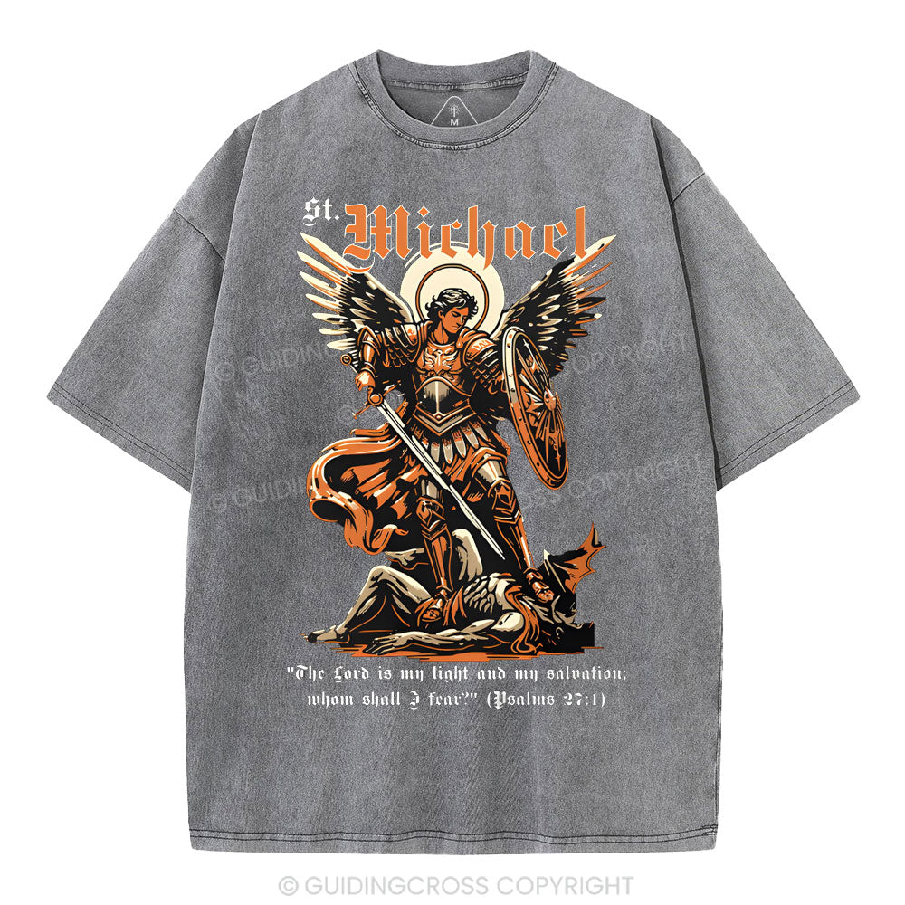 Saint Michael Archangel Christian Washed T-Shirt