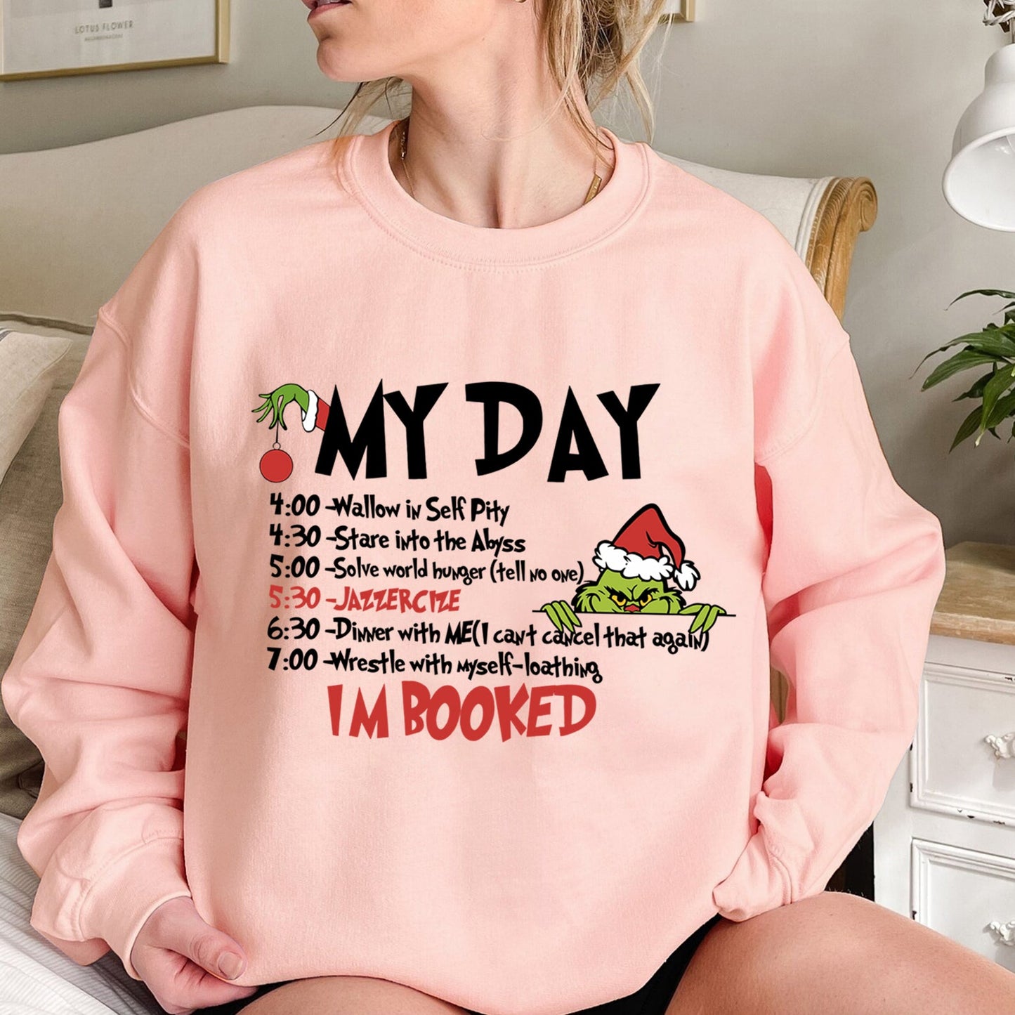 Custom Embroidered I Booked My Day Christmas Sweatshirt | Christmas Gifts